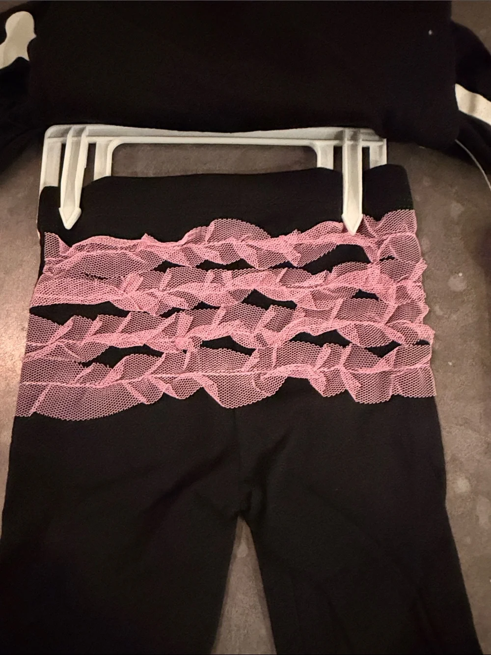 Tahari Black Glow-in-the-Dark Skeleton Bodysuit with Pink Heart Accents